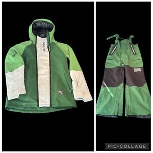 NWOT Men's Ski Jacket and Overall Snowpants Set sz XL New Technical Vents Skirt